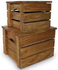 vidaXL Storage Crate Set 2 Pieces Solid Reclaimed Wood