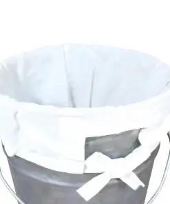 vidaXL Laundry Basket Galvanised Iron Solid Reclaimed Wood 30x30x58 cm