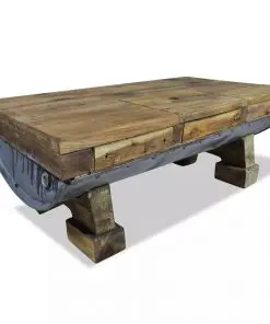 vidaXL Coffee Table Solid Reclaimed Wood 90x50x35 cm