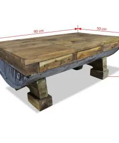 vidaXL Coffee Table Solid Reclaimed Wood 90x50x35 cm
