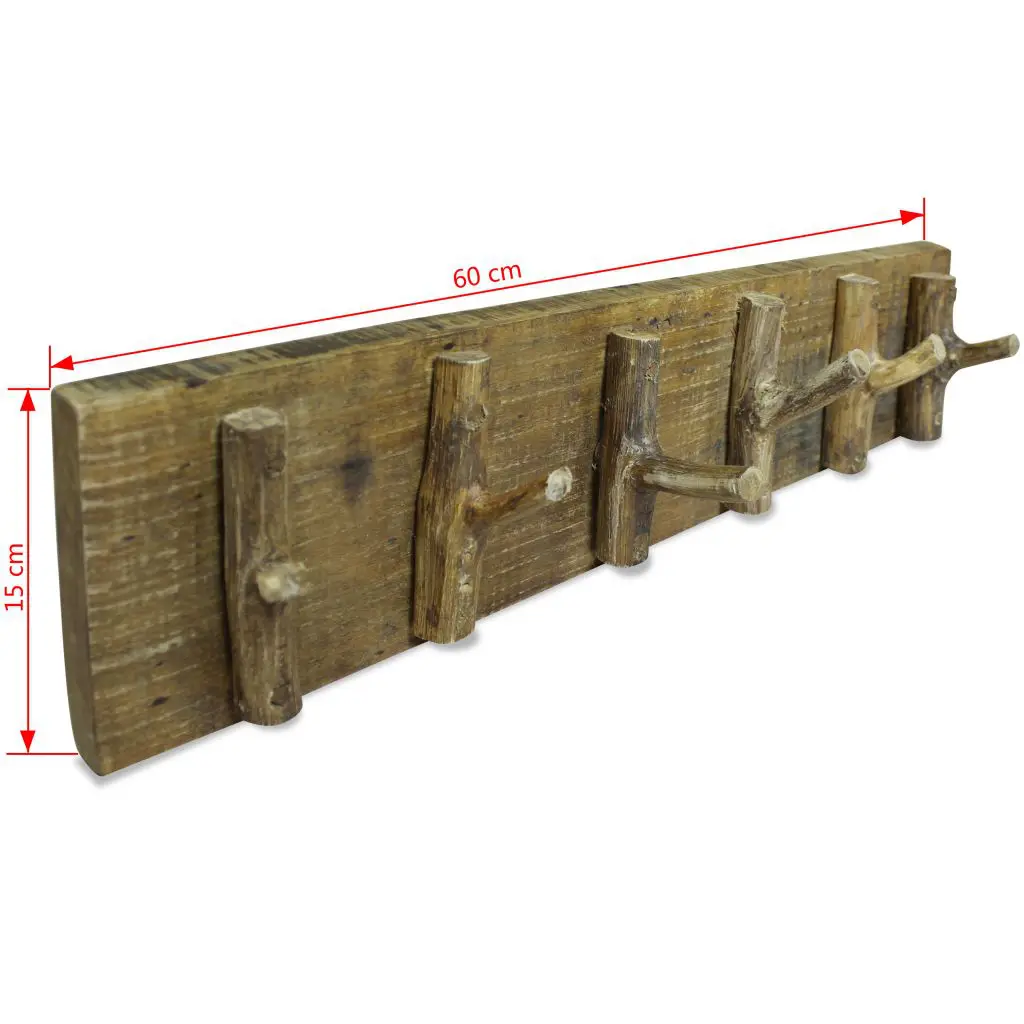 vidaXL Coat Rack Solid Reclaimed Wood 60×15 cm