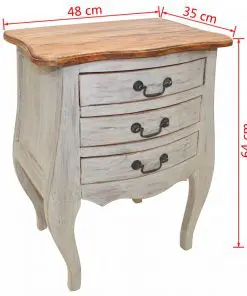 vidaXL Bedside Cabinet Solid Reclaimed Wood 48x35x64 cm