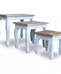 vidaXL Nesting Table Set 3 Pieces Solid Reclaimed Wood