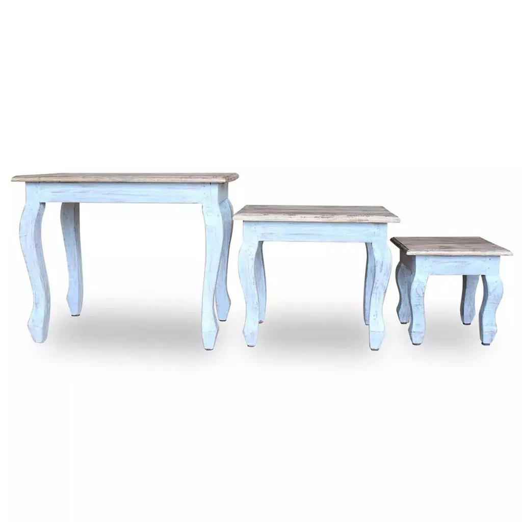 vidaXL Nesting Table Set 3 Pieces Solid Reclaimed Wood