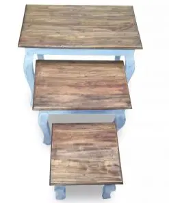 vidaXL Nesting Table Set 3 Pieces Solid Reclaimed Wood