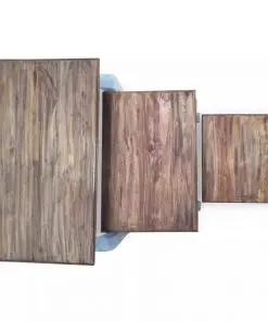 vidaXL Nesting Table Set 3 Pieces Solid Reclaimed Wood