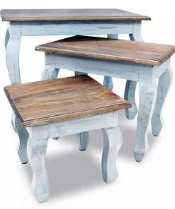 vidaXL Nesting Table Set 3 Pieces Solid Reclaimed Wood