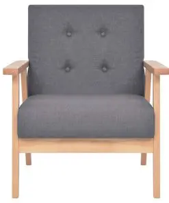 vidaXL Armchair Dark Grey Fabric