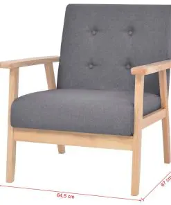vidaXL Armchair Dark Grey Fabric