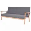 vidaXL 3-Seater Sofa Fabric Dark Grey
