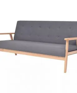 vidaXL 3-Seater Sofa Fabric Dark Grey