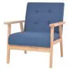 vidaXL Armchair Blue Fabric vidaXL Armchair Blue Fabric