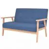 vidaXL 2-Seater Sofa Fabric Blue