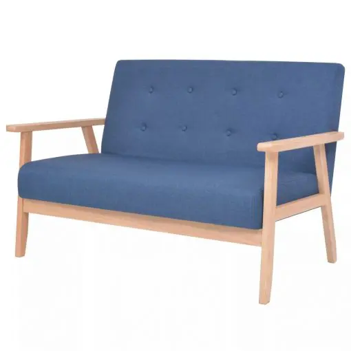 vidaXL 2-Seater Sofa Fabric Blue