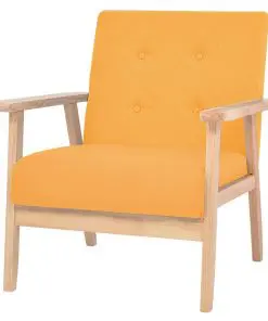 vidaXL Armchair Yellow Fabric