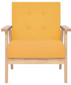 vidaXL Armchair Yellow Fabric