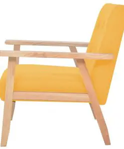 vidaXL Armchair Yellow Fabric