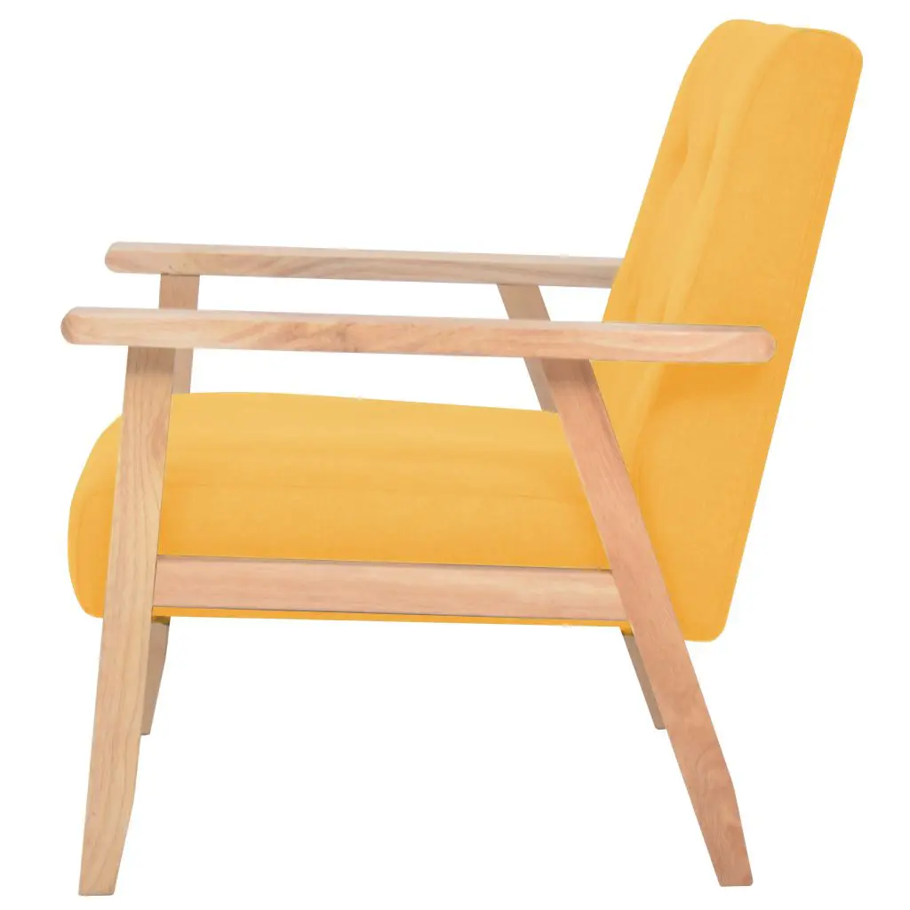 vidaXL Armchair Yellow Fabric
