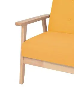 vidaXL Armchair Yellow Fabric