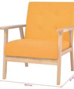 vidaXL Armchair Yellow Fabric