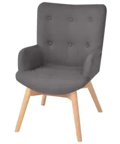 vidaXL Armchair with Footstool Grey Fabric