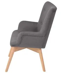 vidaXL Armchair with Footstool Grey Fabric