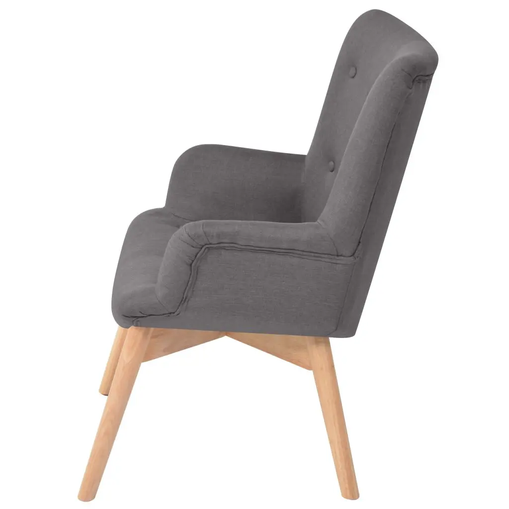 vidaXL Armchair with Footstool Grey Fabric