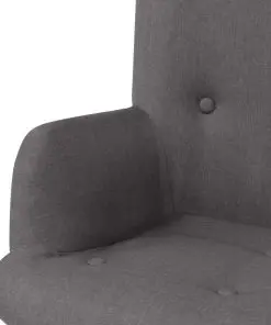 vidaXL Armchair with Footstool Grey Fabric