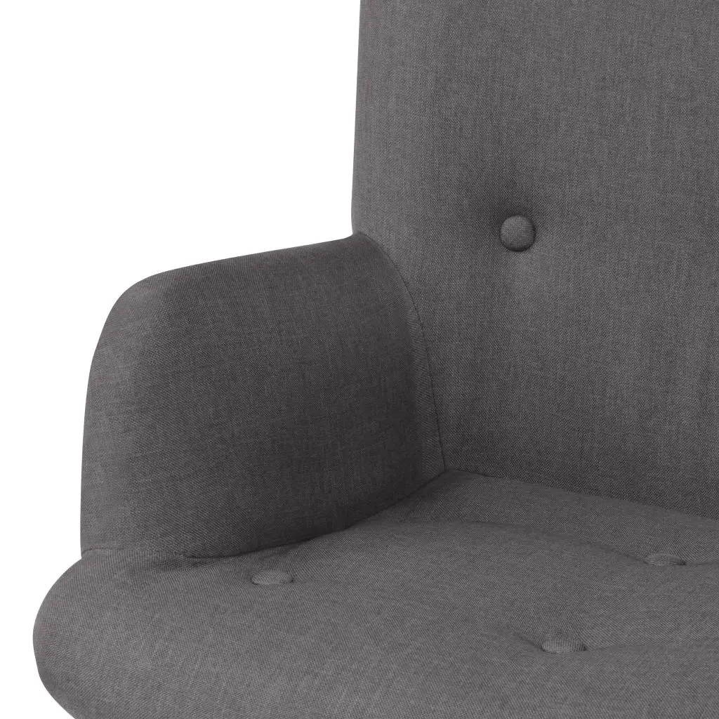 vidaXL Armchair with Footstool Grey Fabric