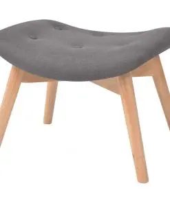 vidaXL Armchair with Footstool Grey Fabric