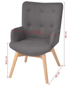 vidaXL Armchair with Footstool Grey Fabric