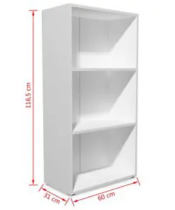 vidaXL Bookshelf Chipboard 60x31x116.5 cm White