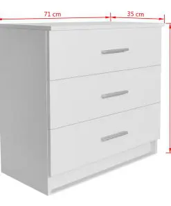 vidaXL Chest of Drawers Chipboard 71x35x69 cm White