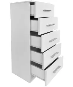 vidaXL Tall Chest of Drawers Chipboard 41x35x108 cm White