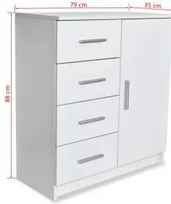 vidaXL Sideboard Chipboard 79x35x88 cm White
