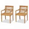vidaXL Batavia Chairs 2 pcs Solid Teak Wood