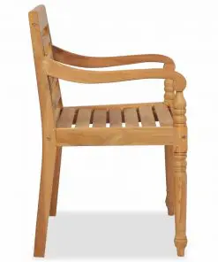 vidaXL Batavia Chairs 2 pcs Solid Teak Wood