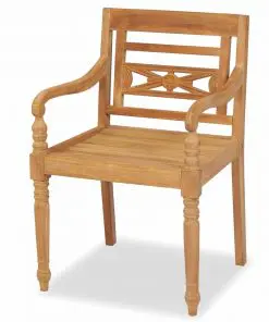 vidaXL Batavia Chairs 2 pcs Solid Teak Wood