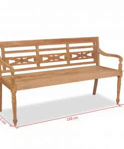 vidaXL Batavia Bench 150 cm Teak