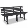 vidaXL Garden Bench 145,5 cm Plastic Anthracite vidaXL Garden Bench 145,5 cm Plastic Anthracite