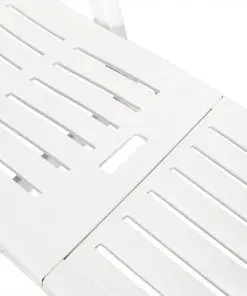 vidaXL Sun Lounger with Footrest Plastic White