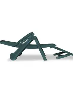 vidaXL Sun Lounger with Footrest Plastic Green