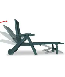 vidaXL Sun Lounger with Footrest Plastic Green