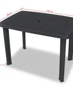 vidaXL Garden Table Anthracite 101x68x72 cm Plastic