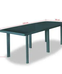 vidaXL Garden Table Green 210x96x72 cm Plastic