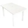 vidaXL Garden Table White 126x76x72 cm Plastic