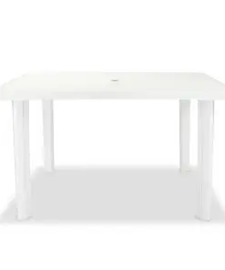 vidaXL Garden Table White 126x76x72 cm Plastic