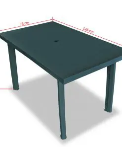 vidaXL Garden Table Green 126x76x72 cm Plastic