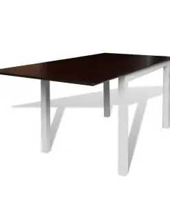 vidaXL Extending Dining Table Rubberwood Brown and White 150 cm