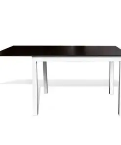 vidaXL Extending Dining Table Rubberwood Brown and White 150 cm